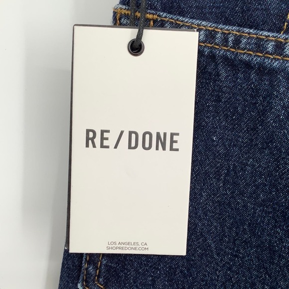 NEW! RE/DONE Sz 26 Midi Denim Skirt Heritage Rinse Stud Blue Jean $395 msrp I9-6 - Picture 6 of 10